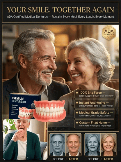 🌎Ends Today: 70% OFF! ⏰LUMIVO® Medical Full Denture with Strong Suctiond🦷Obtain American Dental Association (ADA) Certification